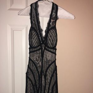 BEBE Mini Halter Lace Dress Size S